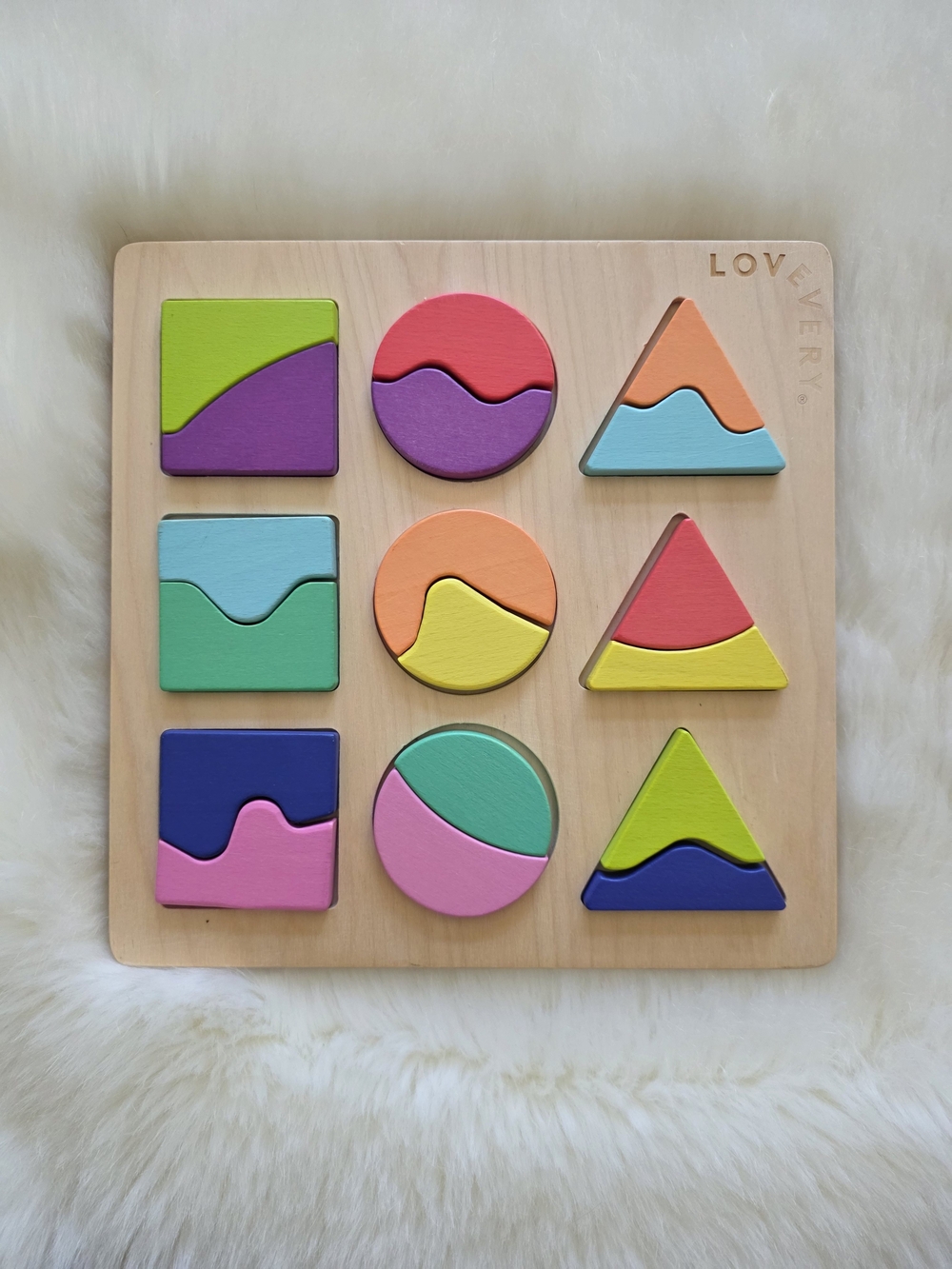 Lovevery Friends of All Shapes Wooden Puzzle Montessori Colorful Toddler
